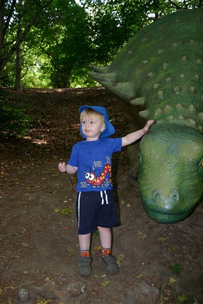 Ro and a dinosaur